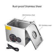 TheLAShop Ultrasonic Jewelry Cleaner Heater Machine 2.5 Gal 10L