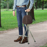 TheLAShop Folding Seat Cane Walking Stick Adjustable Height