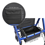 TheLAShop Rollator Aluminum Walker with Seat Back Support 450lbs 8" Casters