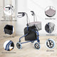 TheLAShop 3-Wheel Folding Walker Rollator w/ Brakes Basket & Pouch