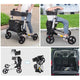 TheLAShop Upright Walker with Seat Stand Up Rollator Bi-Folding Brakes