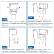 TheLAShop Adjustable Toilet Safety Frame Rail Grab Bar 375lbs Support
