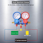 TheLAShop AC Refrigerant R410a Manifold Gauge Set 2 Valve w/ 3 Hoses