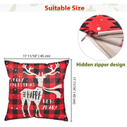 TheLAShop Christmas Pillow Covers 18x18 4-Pack Xmas Decoration Linen Square