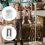 TheLAShop 3ft Glittered Christmas Cone Tree with Cotton Balls Remote Control