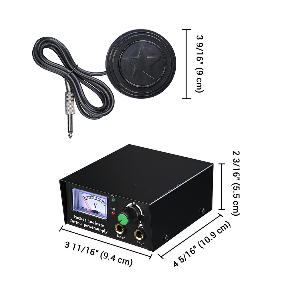 Professional digital tattoo power supply with pedal clip cord set P114
