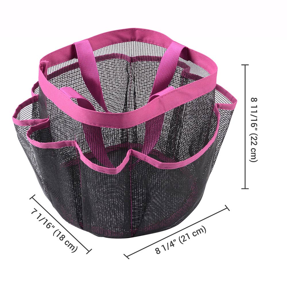 Mesh Shower Caddy Tote, Toiletry Organizer with 8 Compartments