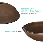 TheLAShop 16.5" Round Tempered Glass Vessel Bathroom Sink Basin