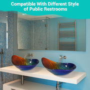 TheLAShop Seashell Sink Tempered Glass Bathroom Sink 22x14"