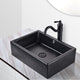 Aquaterior Black Sink Rectangular with Overflow Drain 21x15