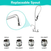 TheLAShop Commercial Pre-Rinse Faucet with Sprayer Wall Mount