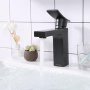 Aquaterior Bathroom Faucet Single Handle Square Hot & Cold 7.5"H