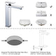 Aquaterior Bath Lavatory Vessel Sink Faucet 10.4" Square