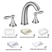 Aquaterior Widespread Bathroom Sink Faucet 2-Handle 6.7"H