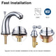 Aquaterior Widespread Bathroom Sink Faucet 2-Handle w/ Drain 4.7"H