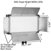 500 Ultra Bright Dimmable LED Studio Light Panel Bi-Color