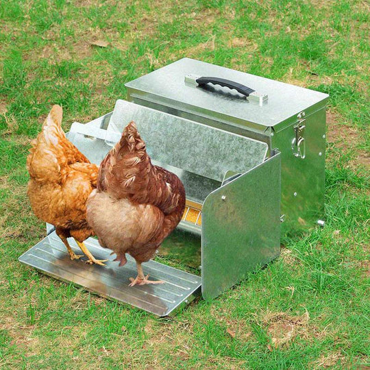 TheLAShop Automatic Chicken Poultry Feeder Tank Self Treadle Opening