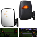 TheLAShop Set of 2 Universal Golf Cart Rear View Side Mirrors w/ Turn Signal